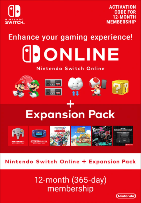 Nintendo Switch Online: 12 месяцев подписки + Дополнение